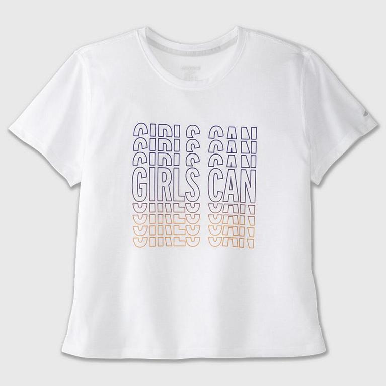 Brooks International Day Camiseta De Corrida Manga Curta Mulher Branco (51209YSPI)